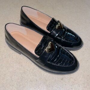 Penny Loafers with Gold Heart Pendant